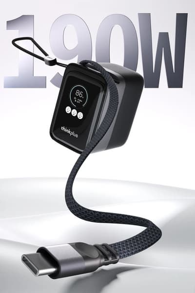 20 000 мАч, 190 Вт и 2,0-дюймовый экран — за 50 долларов. Представлен мобильный аккумулятор Lenovo ThinkPlus Retractable Cable High-Power Portable Power Bank 190W 20K - 1